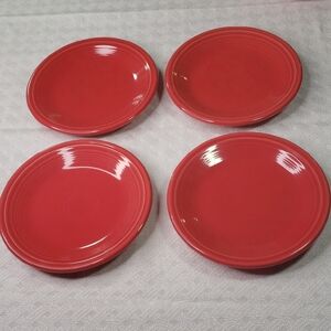 FIESTA Salad Plates Set of Four Red Ceramic
